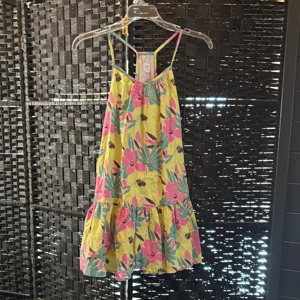 Floral Yellow and Pink Kids Dress